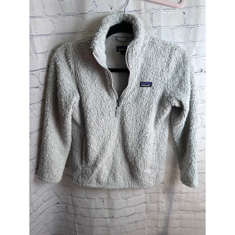 Patagonia Fuzzy Fleece Pullover Jacket Gray Half Zip Cozy Size M